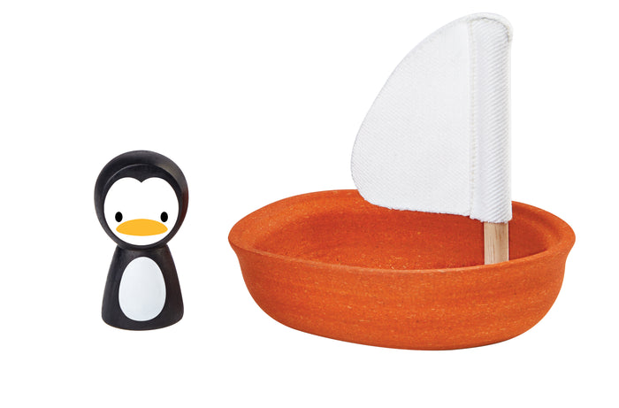 De Kinderwinkel Plan Toys Zeilboot Pinguïn