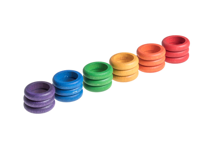 Grapat 18 Houten Ringen (6 kleuren)