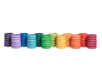 Grapat 72 Houten Ringen 12 regenboogkleuren