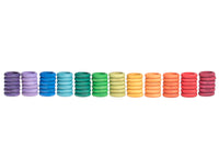 Grapat 72 Houten Ringen 12 regenboogkleuren