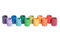 Grapat 72 Houten Ringen 12 regenboogkleuren