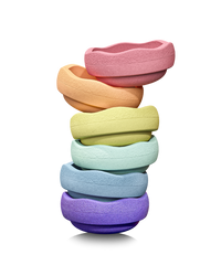 De Kinderwinkel Stapelstein Pastel Rainbow 6 stuks