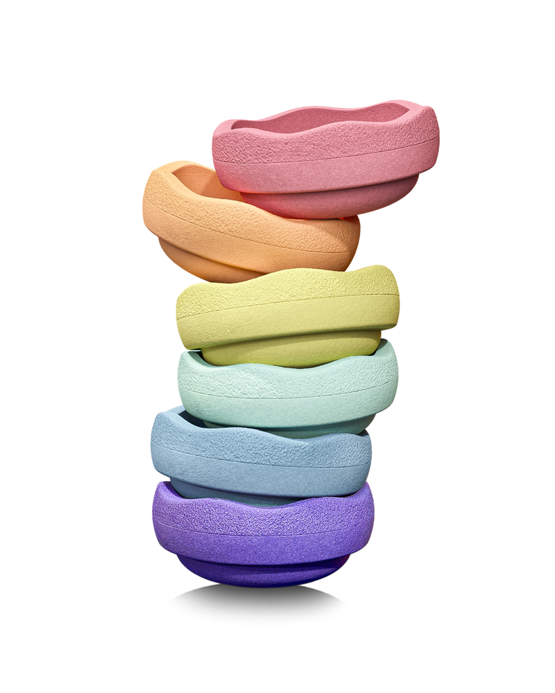 De Kinderwinkel Stapelstein Pastel Rainbow 6 stuks