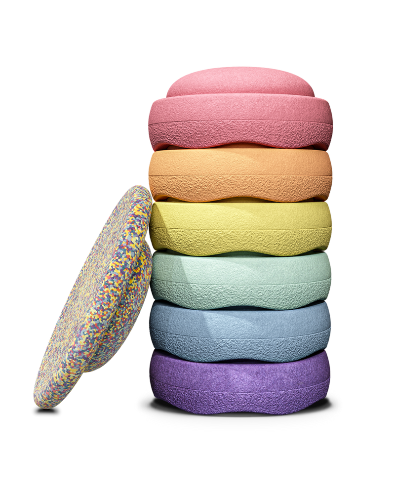 De Kinderwinkel Stapelstein RAINBOW | Set Pastel | 6+1