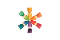 Grapat 6 Tomtens Houten Kabouters: regenboogkleuren