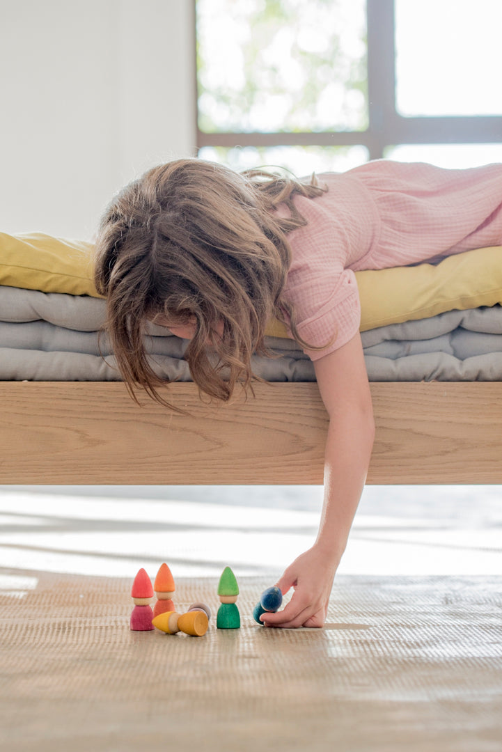 Grapat 6 Tomtens Houten Kabouters: regenboogkleuren