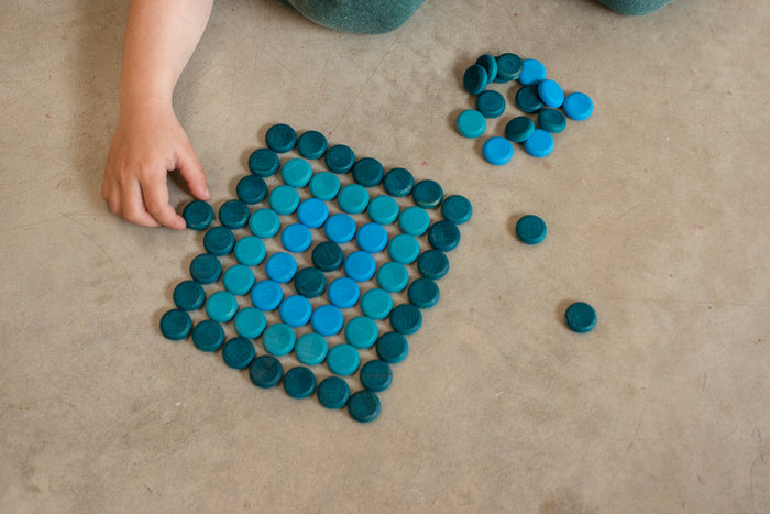 Grapat Mandala Munten Blauw 36 stuks