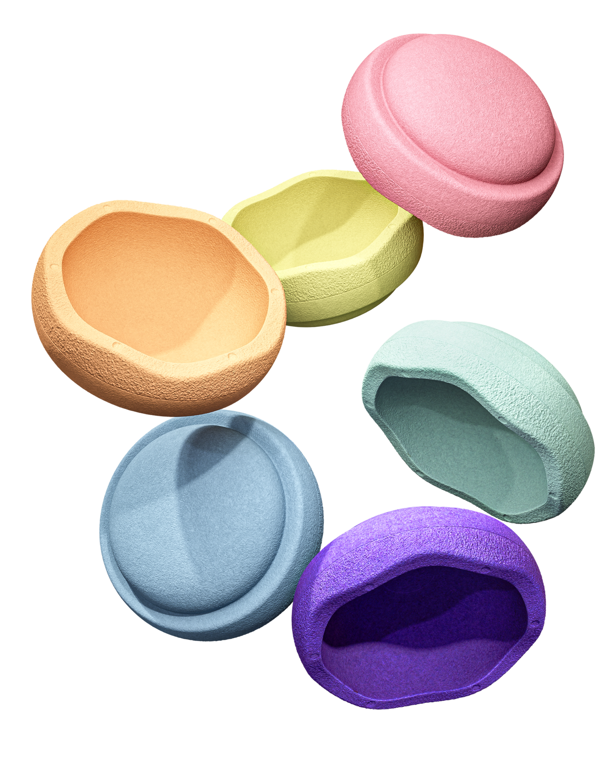 De Kinderwinkel Stapelstein Pastel Rainbow 6 stuks
