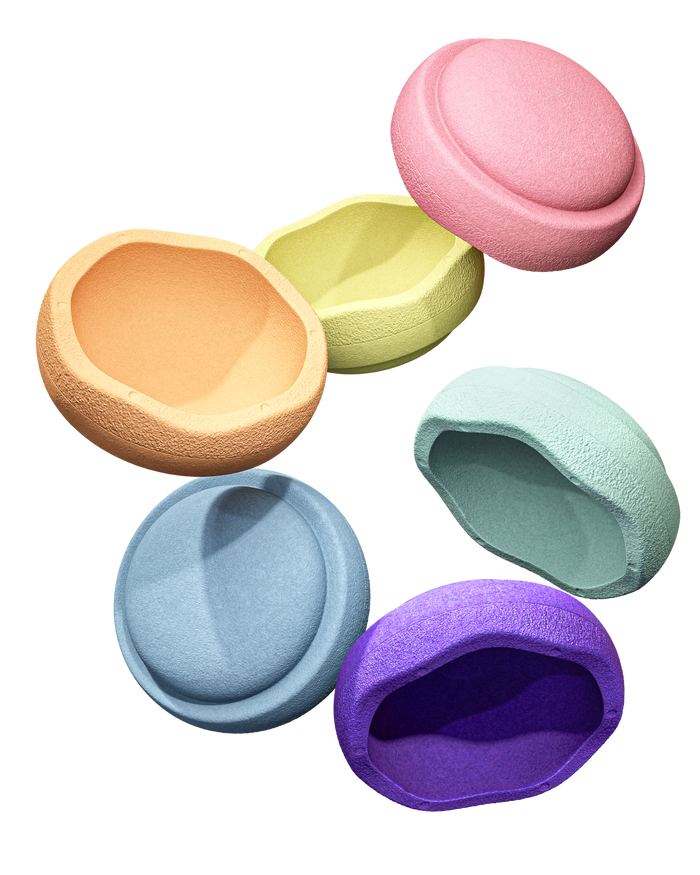 De Kinderwinkel Stapelstein Pastel Rainbow 6 stuks